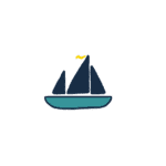 sailboat, green background