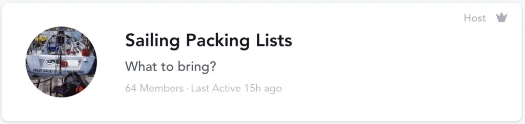 Sailing packing lists - crew resources.