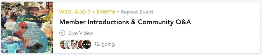 A screen displaying introductions and community Q&A for crew resources.