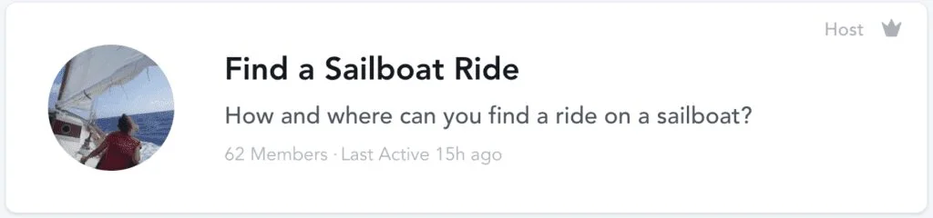 Find a sailboat ride using crew-resources.
