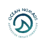 Ocean nomads sailing crew adventure logo.