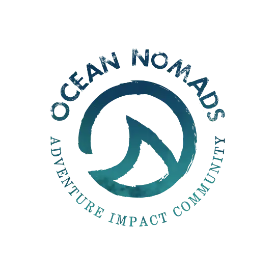Ocean nomads sailing crew adventure logo.