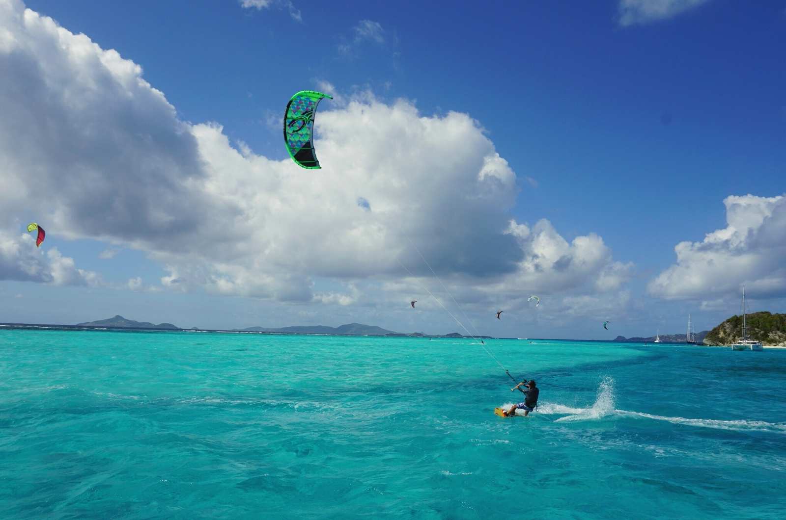 kitesurfing in the caribbean.