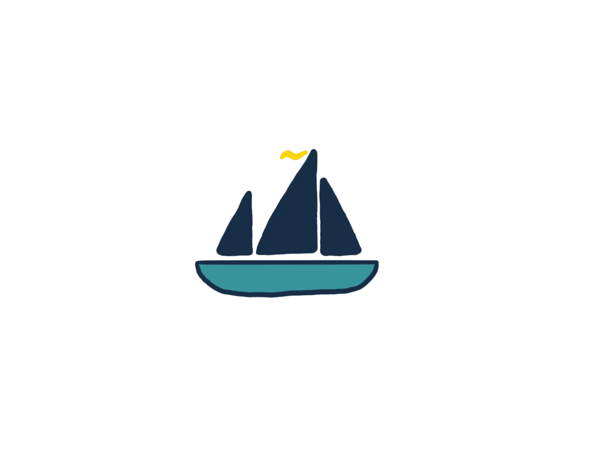 a sailboat icon on a green background.