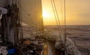 sailing into the sunset