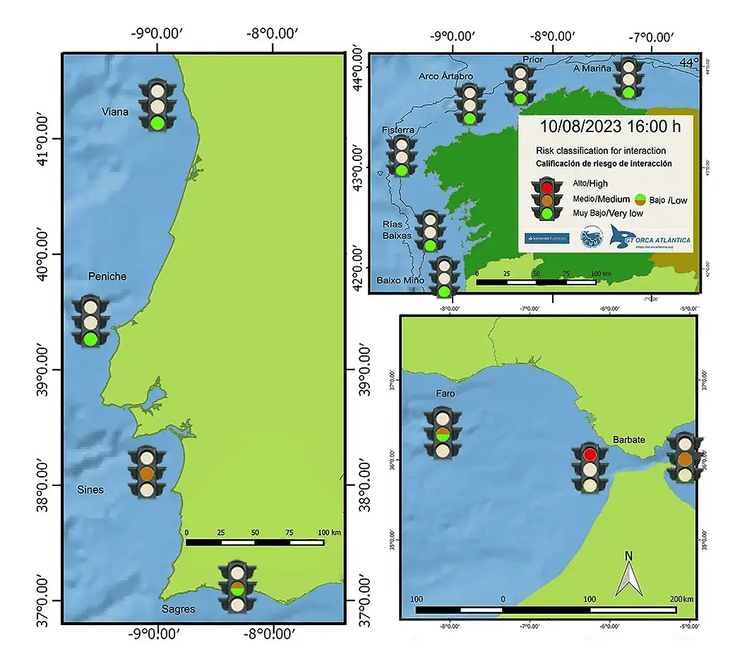 A map showing the locations of different locations in portugal.