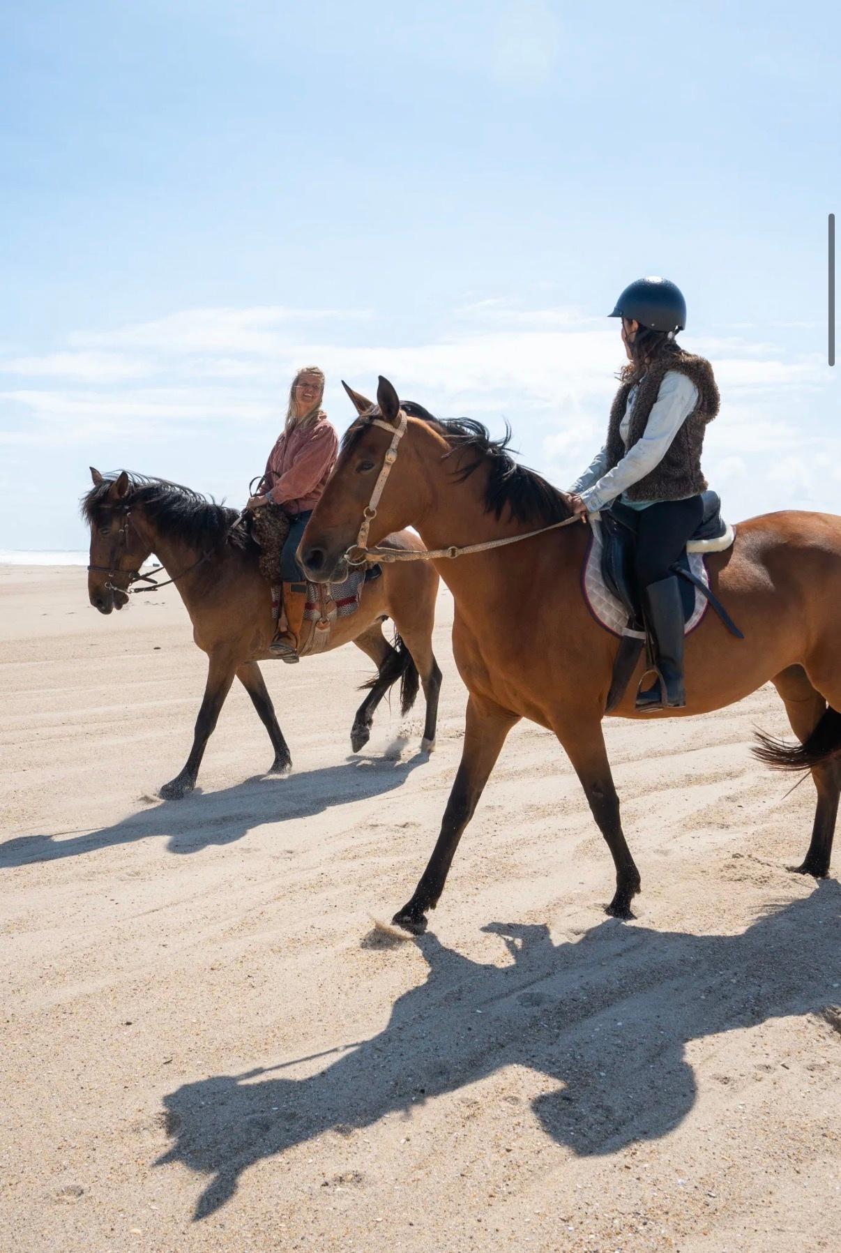 Horseback riding on the beach