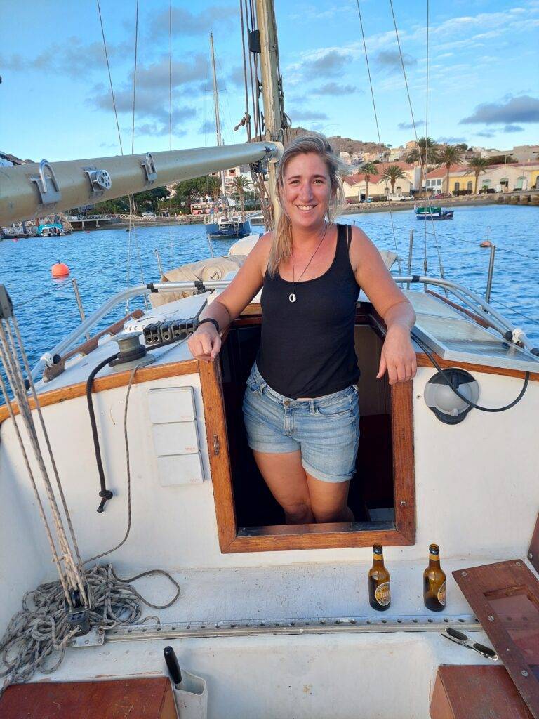 Karlijn, female sailboat captain refitting her yacht in Cape Verde