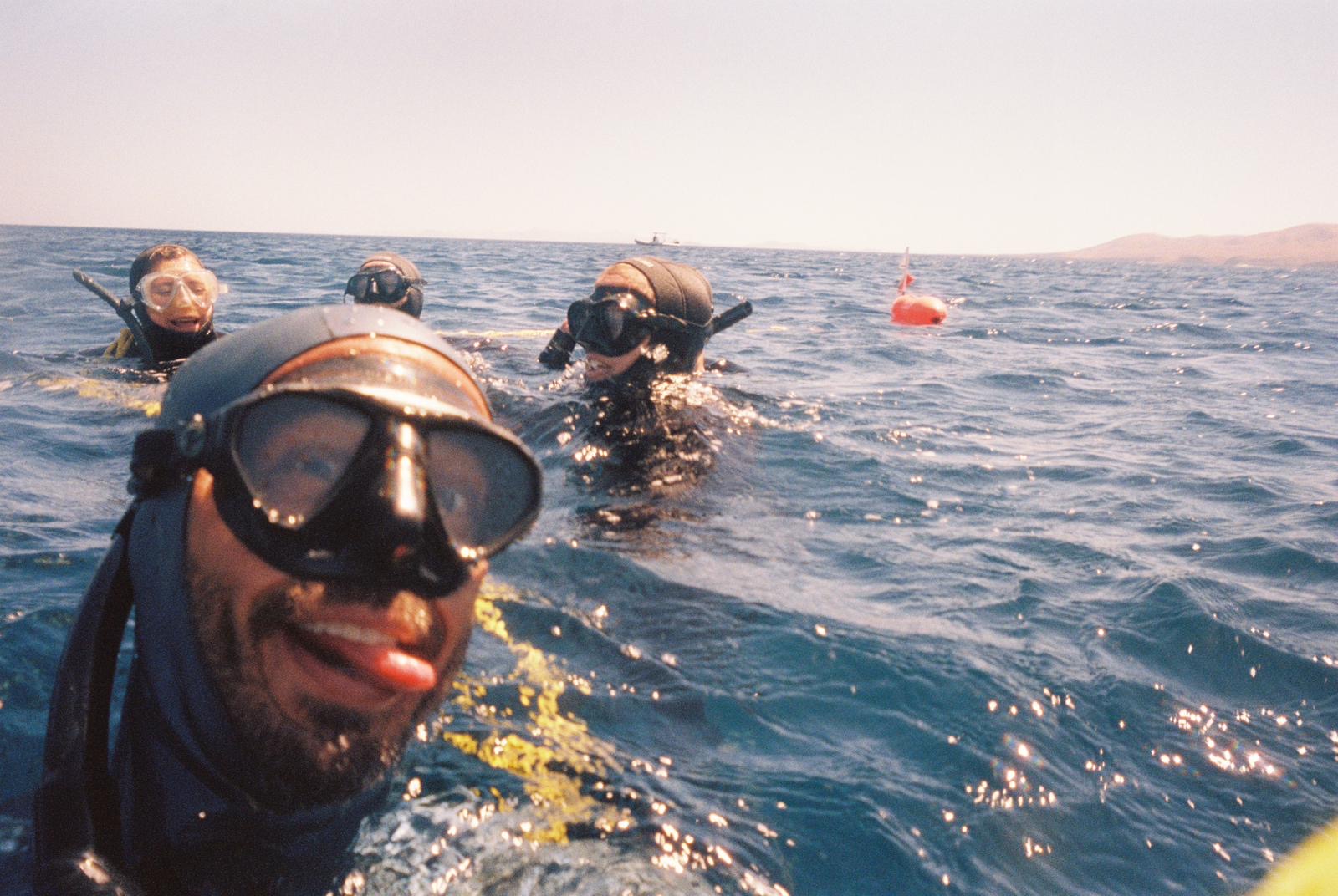 Freediving session in the ocean off Lanzarote