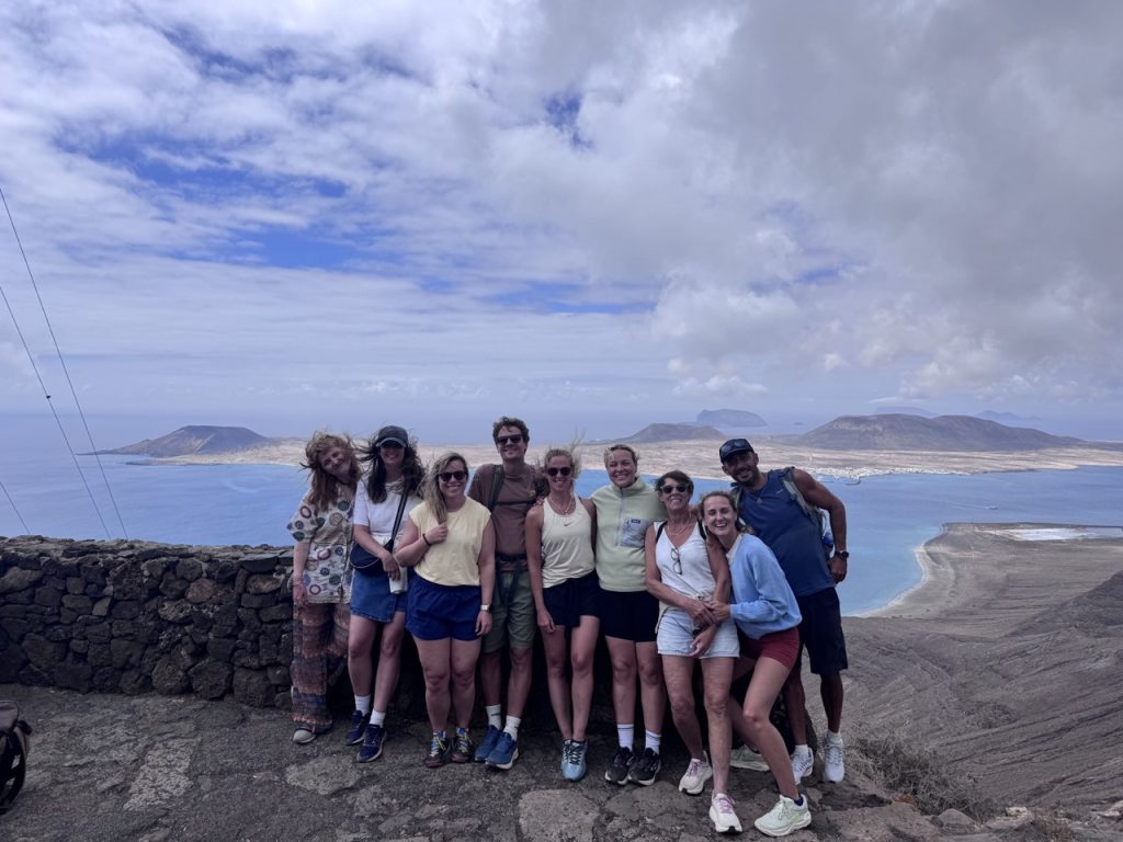 Group hike above the coast of Lanzarote