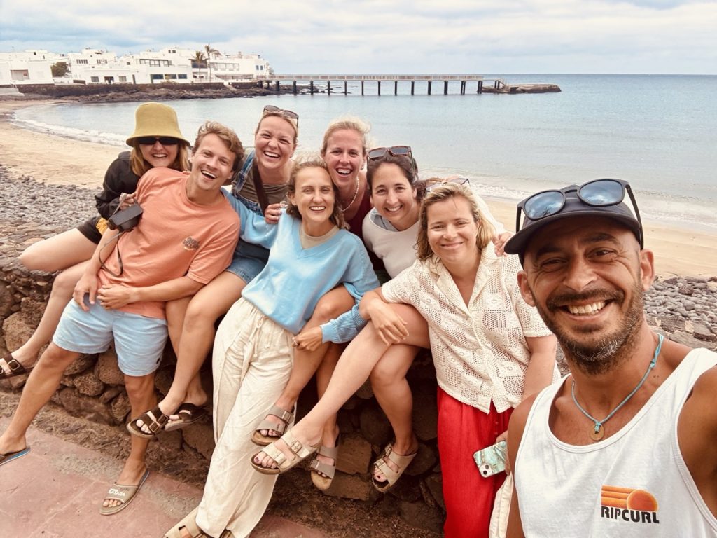 The group on a beach in Lanzarote