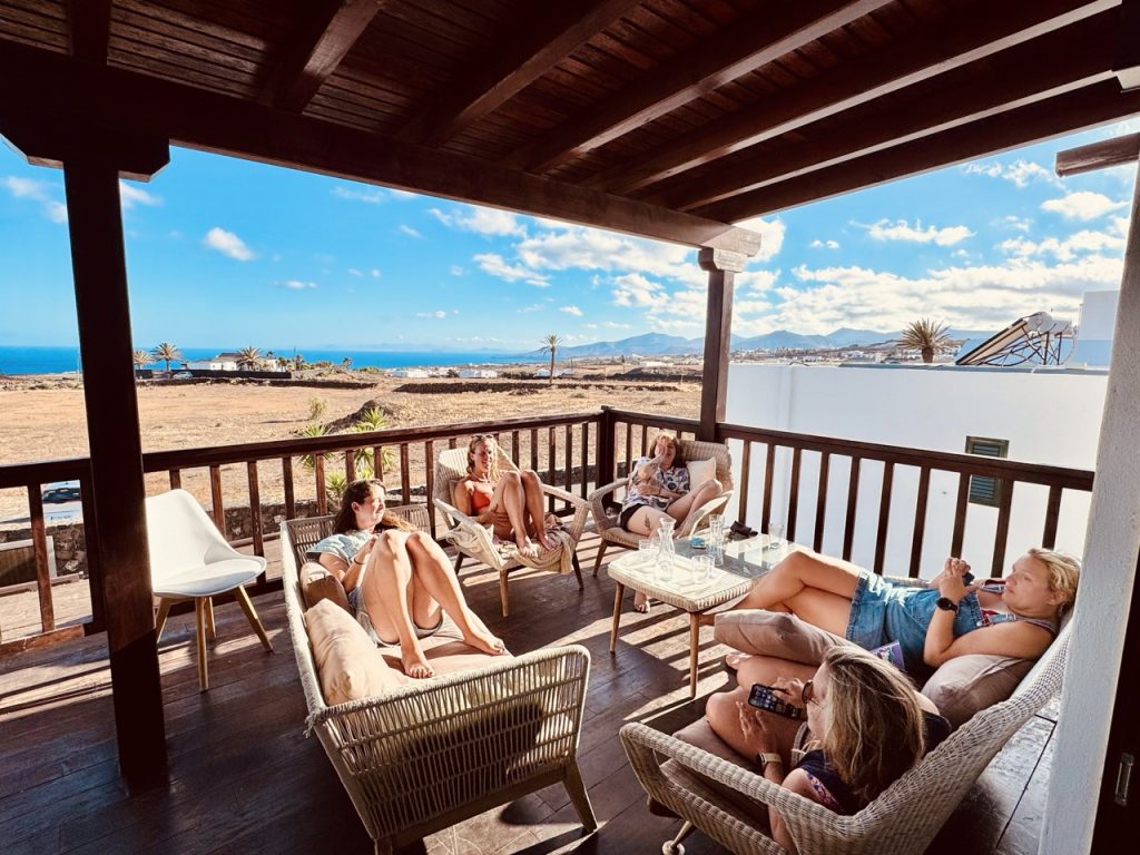 Resting on the villa terrace