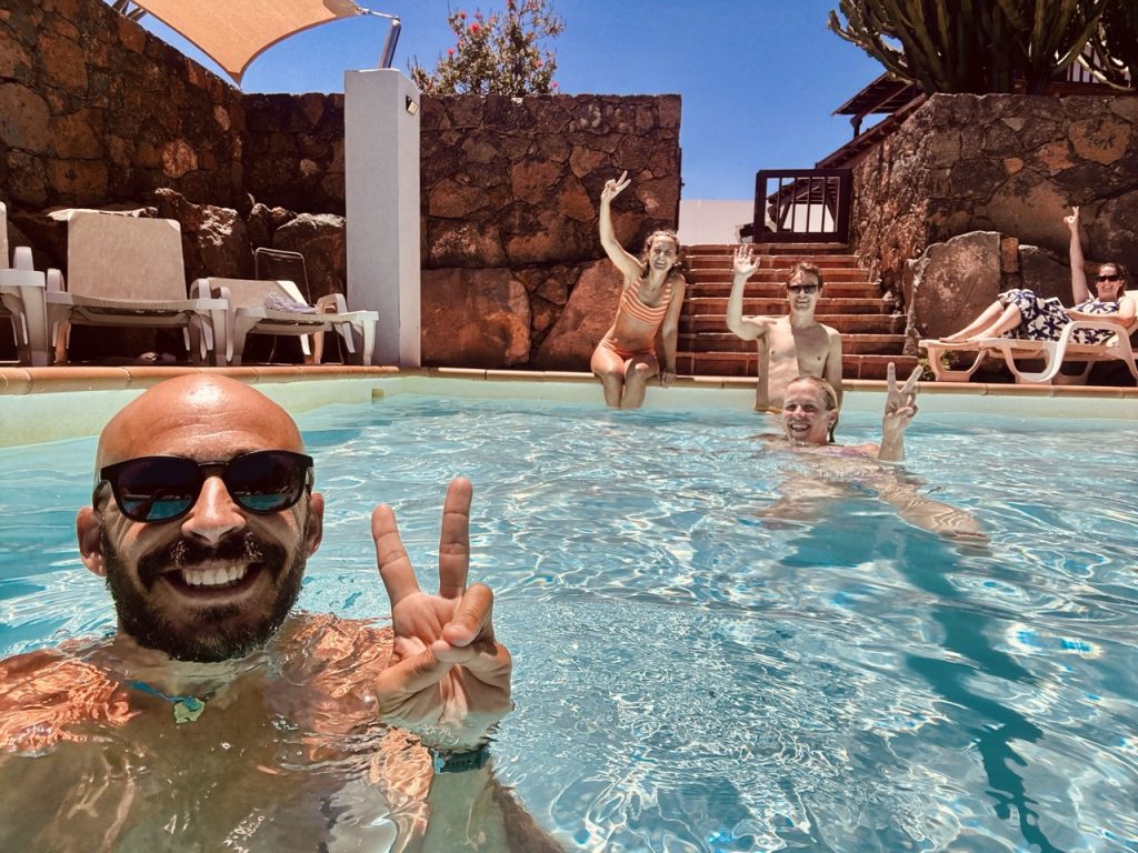 Pool session at the villa